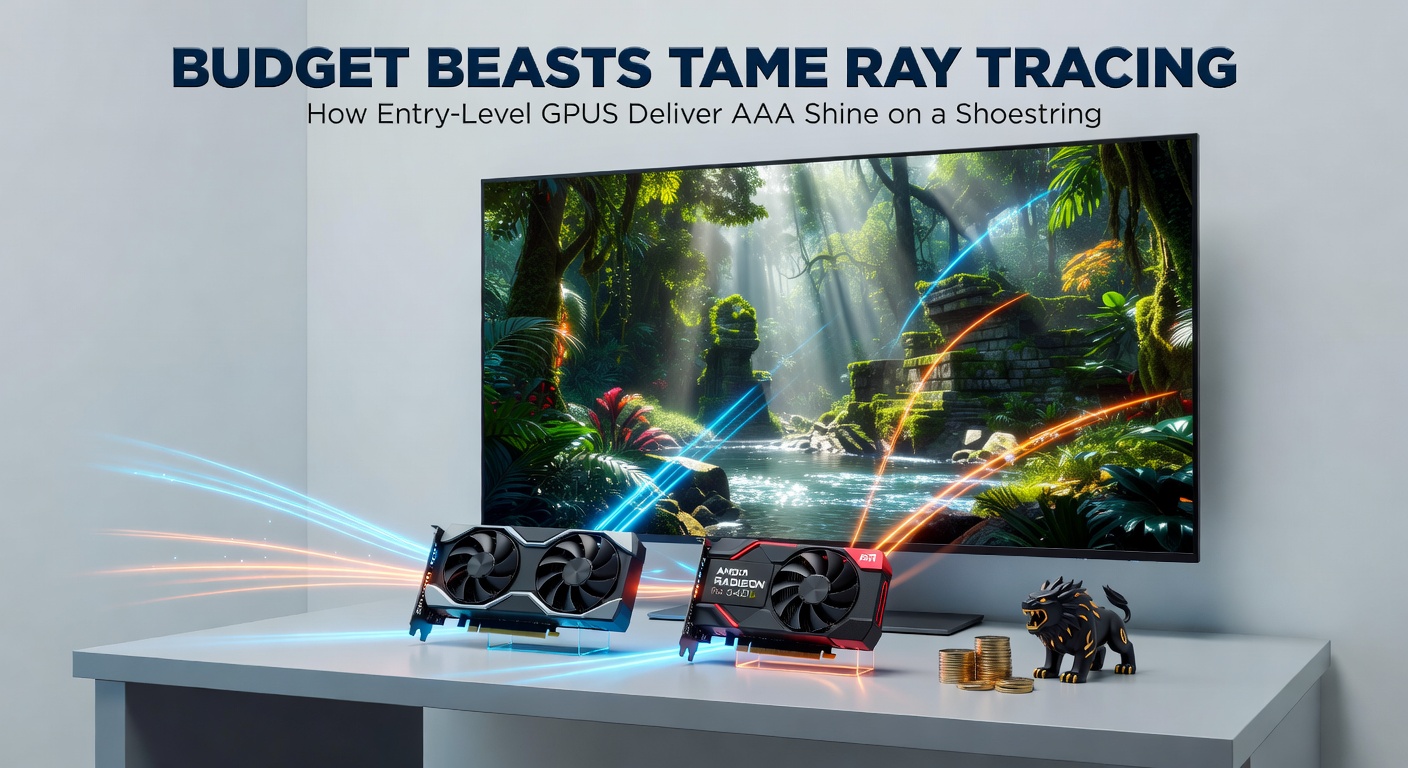 Benchmark charts comparing RTX 4060 and RX 7600 in ray-traced games, highlighting frame rates at 1080p and 1440p