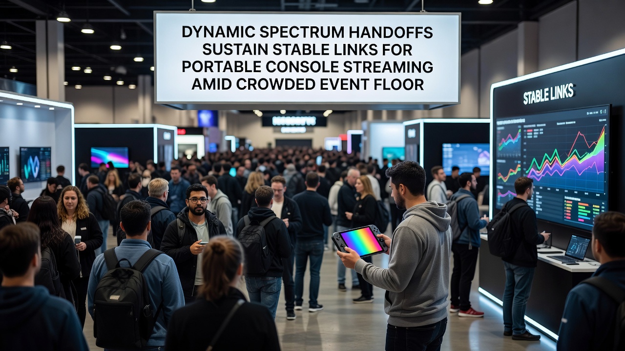 Technical diagram showing spectrum handoff process during live console streaming