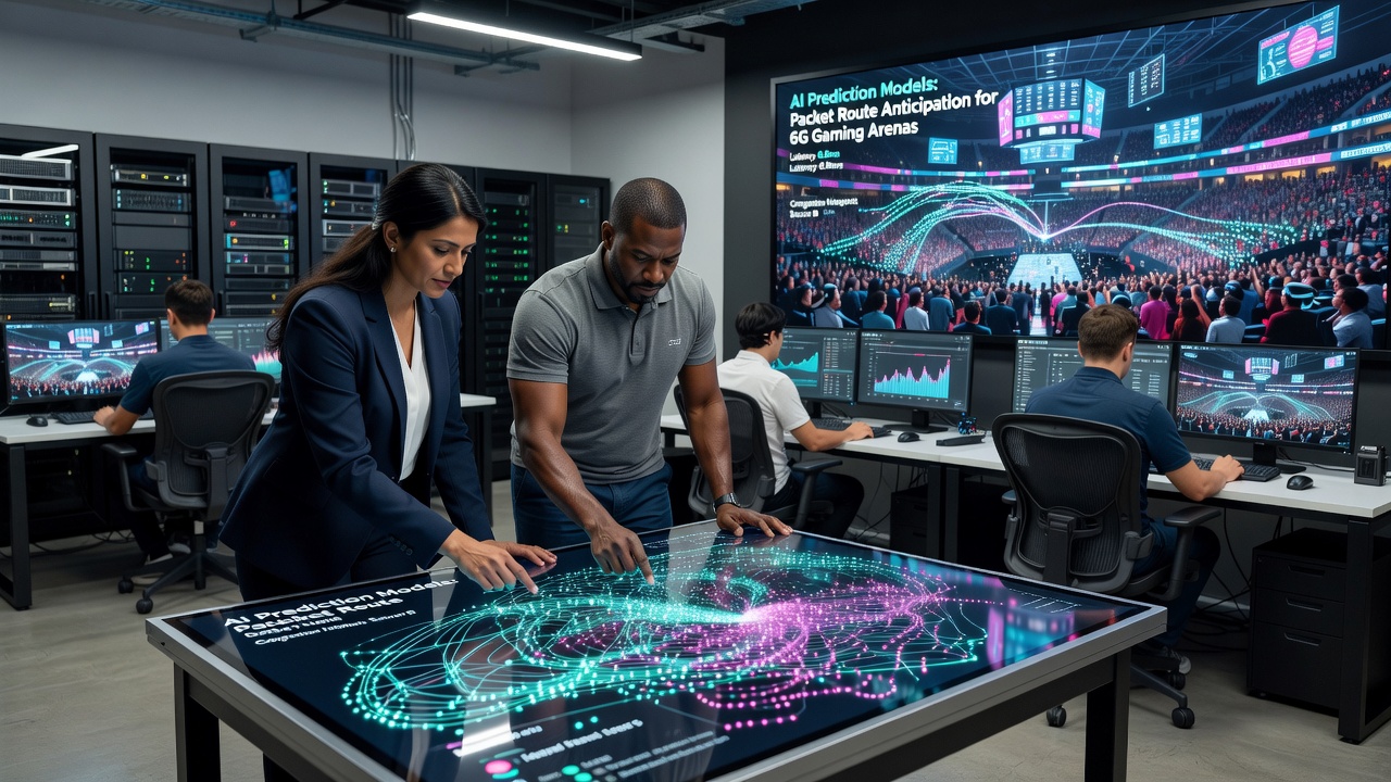 Detailed view of AI prediction models processing network data for 6G routes