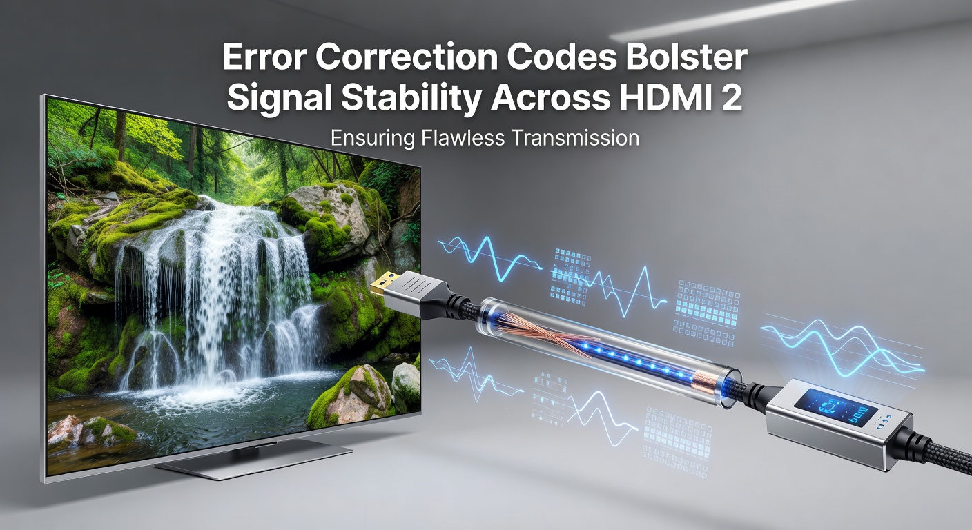 HDMI 2.1 cable connected to a high-resolution gaming display showing stable video output during high refresh rate testing