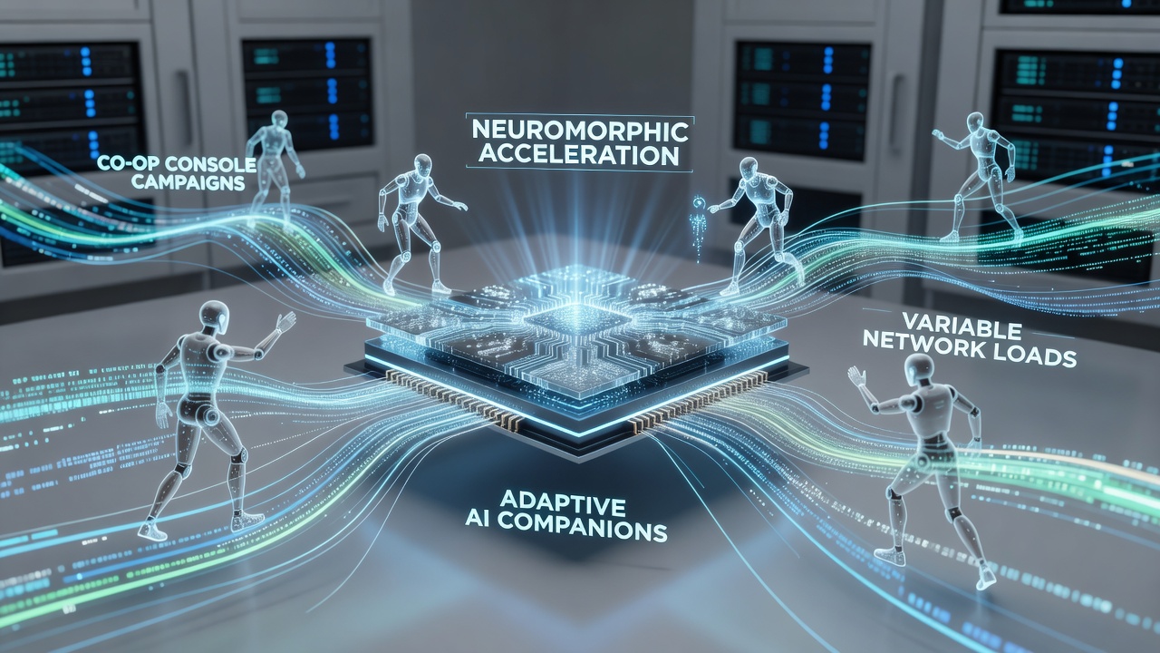 Neuromorphic processor integrated into a console gaming setup for AI companion control