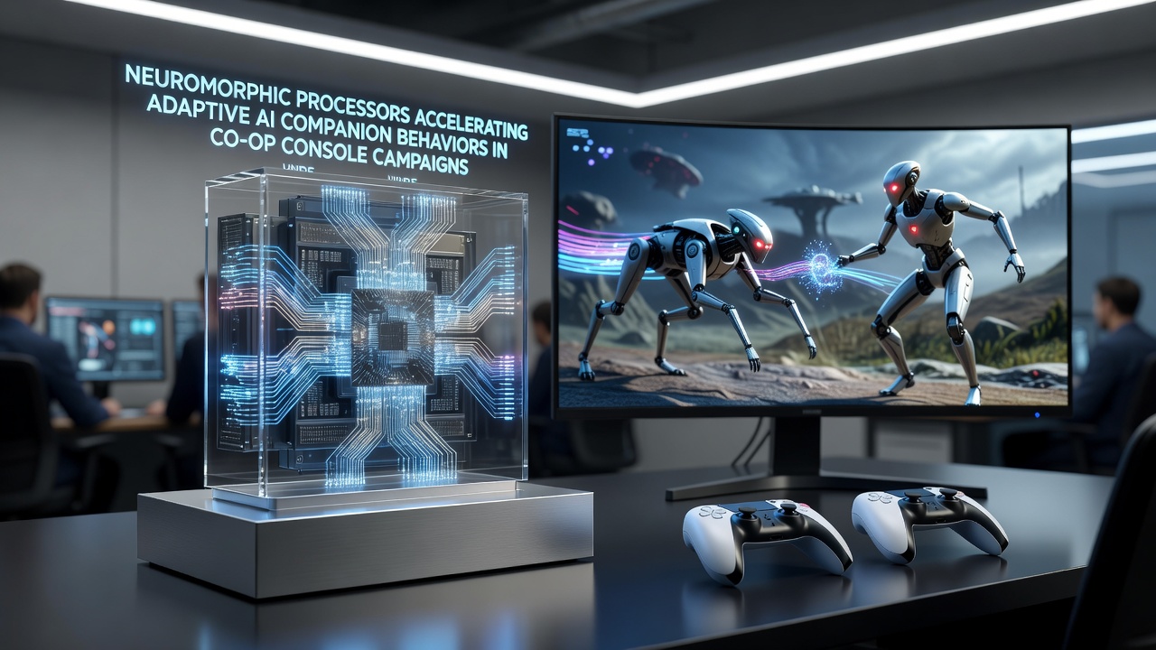 AI companions adapting behaviors in a co-op console campaign during network stress