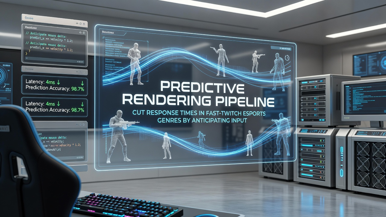 Esports player testing predictive rendering setup during tournament practice