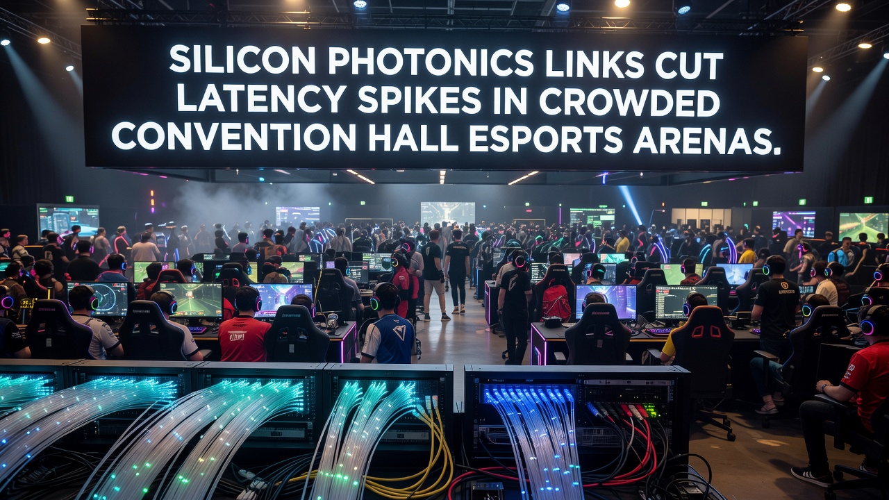 Silicon photonics optical links integrated into esports arena networking infrastructure